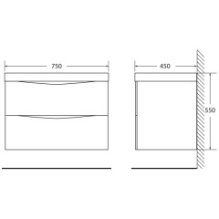 Тумба с раковиной BelBagno Marino 75 bianco lucido