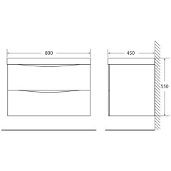 Тумба с раковиной BelBagno Marino 80 rovere grigio