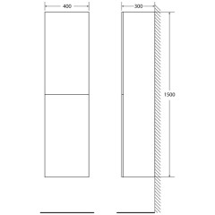 Пенал BelBagno Regina 40 stucco veneziano REGINA-1500-2A-SC-SV-BLUM-R