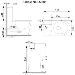 Унитаз Nilo Simple 2301 bianco