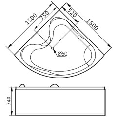 Ванна акриловая Gemy G9041 O