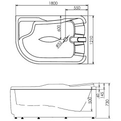 Ванна акриловая Gemy G9083 O R