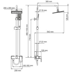 Душевая система WasserKRAFT A17702