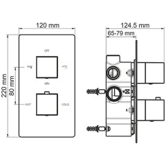 Смеситель для ванны встраиваемый WasserKRAFT Alme 1544 Thermo