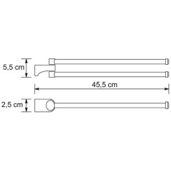 Полотенцедержатель двойной поворотный WasserKRAFT Kammel K-8331