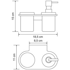 Держатель стакана и дозатора WasserKRAFT Kammel K-8389