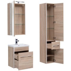 Зеркало-шкаф Aquanet Августа 50 дуб сонома 210049