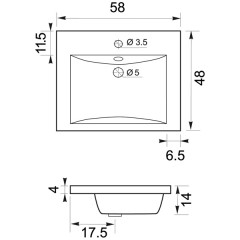 Тумба с раковиной Aquanet Августа 58 белый 00210026 + 00204117