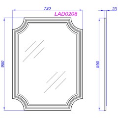 Зеркало Aqwella 5 stars LaDonna 72 белый LAD0207W