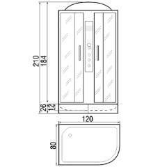 Душевая кабина River Dunay 120/80/26 МТ L
