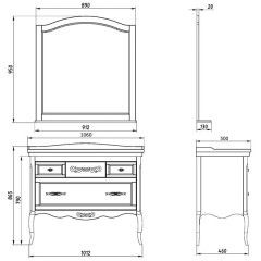 Комплект мебели ASB-Woodline Модерн 105 белый массив ясеня