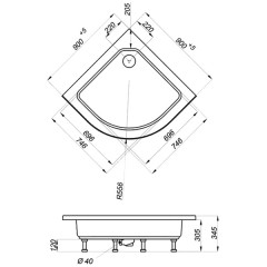 Душевая кабина Triton Рио 3 Стандарт графит 90x90