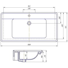 Тумба с раковиной ASB-Woodline Гранда 105 белый массив ясеня