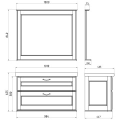 Зеркало ASB-Woodline Прато 100 белый массив ясеня