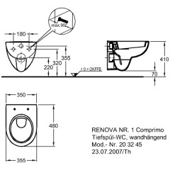 Унитаз подвесной Geberit Renova Compact 203245000 (без сиденья)