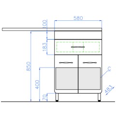 Тумба с раковиной Style Line Валеро 60 (Cosmos 1200 L)