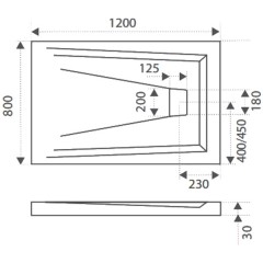 Поддон из литьевого мрамора GooDDooR Атриум 120x80 чёрный