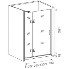 Душевая дверь GooDDooR Saturn WTW-130-C-CH-L