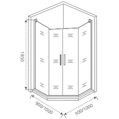 Душевое ограждение GooDDooR Pandora PNT-TD-90-C-CH