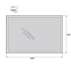 Зеркало BelBagno SPC-GRT-1000-600-LED-BTN