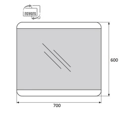 Зеркало BelBagno SPC-CEZ-700-600-LED-BTN