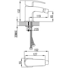 Смеситель для биде Iddis Vane YA46177C