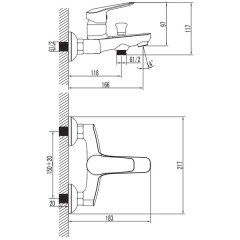 Смеситель для ванны Iddis Torr TORSB00i02WA