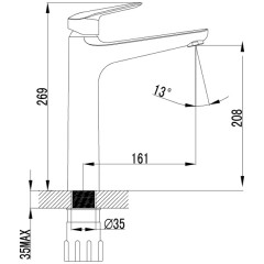 Смеситель для раковины Iddis Torr TORSB01i01