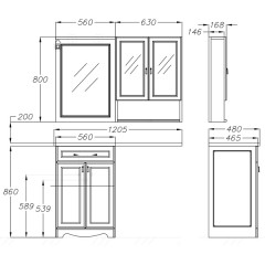 Тумба с раковиной Opadiris Клио 56 белёный бук