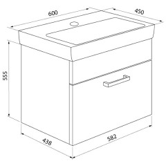 Тумба с раковиной Iddis Mirro 60 MIR60W0i95K