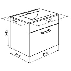 Тумба с раковиной Iddis Mirro 80 MIR80W2i95K