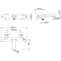 Смеситель для ванны Olive'S Termo 34200TM