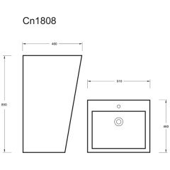 Раковина-моноблок Ceramica Nova 850 CN1808