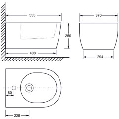 Биде подвесное Ceramica Nova Simple CN1303