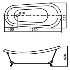 Ванна акриловая Abber AB9030 A