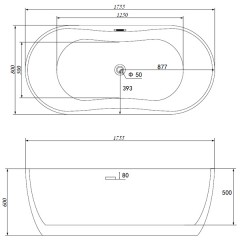 Ванна акриловая Abber AB9219E