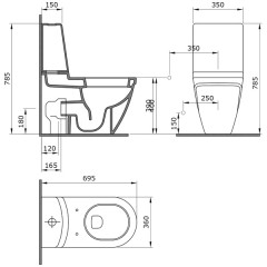 Унитаз Bocchi Taormina Arch 1017-001-0129 белый