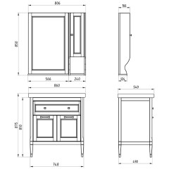 Тумба с раковиной ASB-Woodline Гранда 85 verde массив ясеня