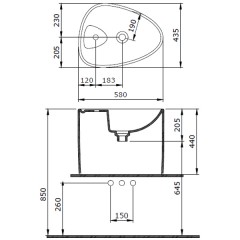 Раковина-моноблок Bocchi Etna 1343-005-0126 чёрный