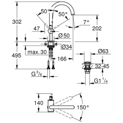 Смеситель для раковины Grohe Atrio 32042003