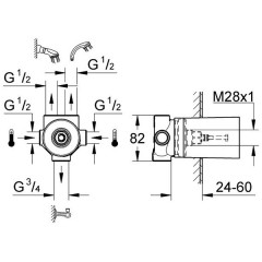 Скрытая часть переключателя для душа Grohe 29708000