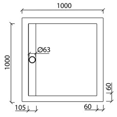 Поддон из литьевого мрамора Aquanet Stone Lite 100x100 00203597