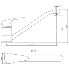 Смеситель для кухни Aquanet Practic AF100-40C 00216749