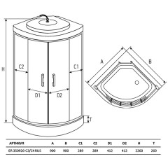Душевая кабина Erlit ER350926-C3 RUS