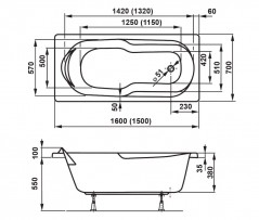 Ванна акриловая Vagnerplast Nymfa 150 VPBA157NYM2E-04