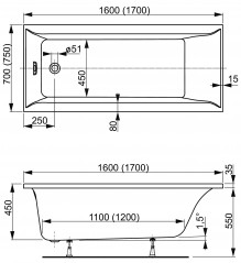 Ванна акриловая Vagnerplast Veronela 170 VPBA170VEA2X-04