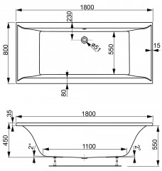 Ванна акриловая Vagnerplast Veronela 180 VPBA180VEA2X-04