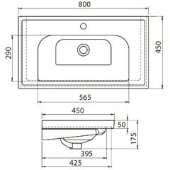 Раковина мебельная CeraStyle Frame 80 031200-u