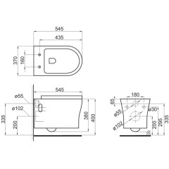 Унитаз подвесной BelBagno Ancona BB1224CHR+BB2111SC безободковый