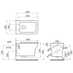 Унитаз подвесной BelBagno Romano BB248CHR+BB2112SC безободковый